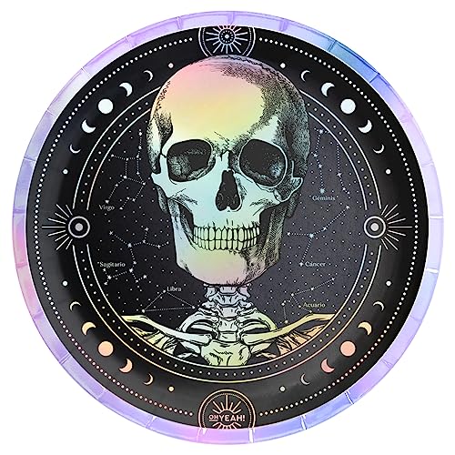 OH YEAH - 8 Teller aus Pappe, Halloween, esoterisch, Ø 17 cm, Einweg-Dessertteller, Tischdekoration, Halloween, esoterisch, einfache Montage von PARTYLOSOPHY