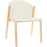 Esszimmer- oder Schreibtischstuhl Pärumm Juansan 61×87,5×78,5 cm Buchenholz Rückenlehne und Sitzfläche weißes Polycarbonat Stapelbar von PARUMM