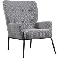 Parumm - Sessel Gepolstert Breda Pärumm mit Geometrischer Zeichnung Rohweiss und Schwarz 78x94x98 cm von PARUMM