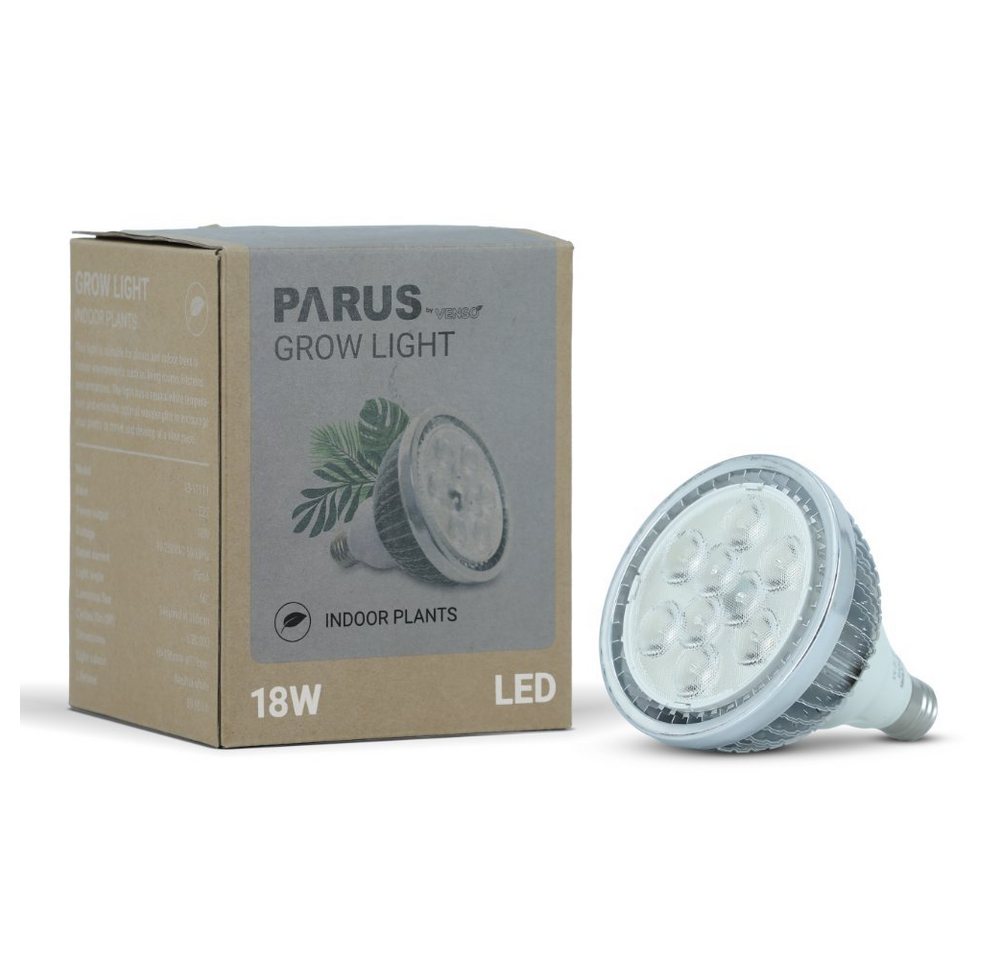 PARUS Pflanzenlampe indoor plants, Leuchtmittel für Pflanzen, Neutralweiß, Parus by Venso Growlight Indoor plants LED E27 Pflanzenlampe, Vollspek von PARUS