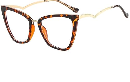 PARWANA Mode Übergroße Cat Eyes Lesebrille Frauen Trendy Anti Glare Anti Blaues Licht Computer Leser Flache Licht Spiegel (Color : Bean-Curd, Size : +200) von PARWANA