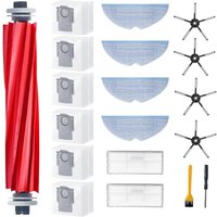 19Pcs Zubehör für Roborock S7 MaxV Ultra/ S7 Pro Ultra/ s7 max ultra Saugroboter Ersatzteile Set Enthält 1Hhauptbürste 6Staubbeutel 4Wischtücher von PARYOU