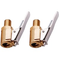 2-teiliger Autoreifen-Ventiladapter, 8-mm-Messingspitzen-Pumpenventil-Clip-Klemmanschluss-Adapter für Auto- oder LKW-Reifen von PARYOU