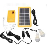 Kit de système domestique de générateur de panneau d'énergie solaire avec 3 ampoules LED lampe solaire lumière de secours 4 têtes de charge USB for von PARYOU