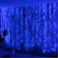 Blaue Vorhang-Lichterkette, 300 LEDs, 3 m x 3 m, 8 Beleuchtungsmodi, USB-Fernbedienung, Lichterkette mit Timer für Zimmer, Fenster, Hochzeit, Party, Blaue Vorhang-Lichterkette, 300 LEDs, 3 m x 3 m, 8 Beleuchtungsmodi, USB-Fernbedienung, Lichterkette mit Timer für Zimmer, Fenster, Hochzeit, Party, von PARYOU