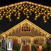 Eisregen Lichterkette Außen 10m, 300 led Lichterkette außen Strom mit Fernbedienung, wasserdicht Weihnachtsbeleuchtung außen mit Timer 8 Modi für von PARYOU