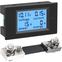 Voltmeter Amperemeter Stromzähler Leistungsmesser DC 6,5100V mit 100A Shunt, Volt Ampere Watt Energie Anzeige DC Ström Spannung Messgerät Meter, von PARYOU