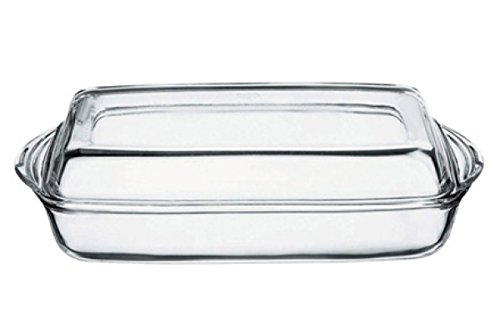 Pasabahce Borcam Auflaufform aus Glas mit Deckel, 2 l von Pasabahce