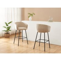 Barhocker 2er-Set - Stoff & schwarzes Metall - Beige - LAZONI von Pascal MORABITO Barhocker 2er-Set - Stoff & schwarzes Metall - Beige - LAZONI von Pascal MORABITO von PASCAL MORABITO