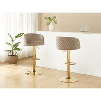Barhocker 2er-Set höhenverstellbar - Samt & goldfarbenes Metall - Beige - PERLANITA von Pascal MORABITO Barhocker 2er-Set höhenverstellbar - Samt & goldfarbenes Metall - Beige - PERLANITA von Pascal MORABITO von PASCAL MORABITO