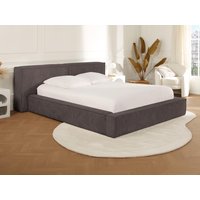 Bett mit Bettkasten + Matratze - 140 x 190 cm - Cord - Taupe - TIMANO von Pascal Morabito von PASCAL MORABITO