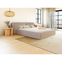 Bett mit Bettkasten + Matratze - 140 x 190 cm - Stoff - Beige - TIMANO von Pascal Morabito von PASCAL MORABITO