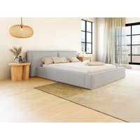 Bett mit Bettkasten + Matratze - 140 x 190 cm - Stoff - Hellgrau - TIMANO von Pascal Morabito von PASCAL MORABITO