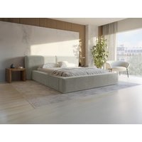 Bett mit Bettkasten + Matratze - Bouclé-Stoff - 200 x 200 cm - Beige - TIMANO von Pascal Morabito Bett mit Bettkasten + Matratze - Bouclé-Stoff - 200 x 200 cm - Beige - TIMANO von Pascal Morabito von PASCAL MORABITO