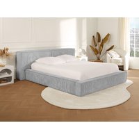 Bett mit Bettkasten - 160 x 200 cm - Cord - Hellgrau - TIMANO von Pascal Morabito von PASCAL MORABITO