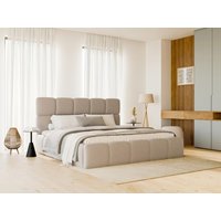 Bett mit Bettkasten - 160 x 200 cm - Melierter Stoff - Beige - DAMADO von Pascal Morabito von PASCAL MORABITO