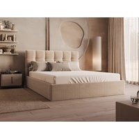 Bett mit Bettkasten - 180 x 200 cm - Samt - Beige + Matratze - MIRDAL von Pascal Morabito Bett mit Bettkasten - 180 x 200 cm - Samt - Beige + Matratze - MIRDAL von Pascal Morabito von PASCAL MORABITO