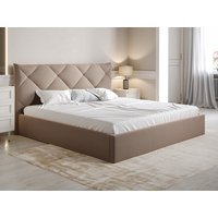 Bett mit Bettkasten - 180 x 200 cm - Samt - Beige + Matratze - STARI von Pascal Morabito Bett mit Bettkasten - 180 x 200 cm - Samt - Beige + Matratze - STARI von Pascal Morabito von PASCAL MORABITO