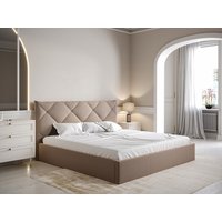 Bett mit Bettkasten - 180 x 200 cm - Samt - Beige - STARI von Pascal Morabito Bett mit Bettkasten - 180 x 200 cm - Samt - Beige - STARI von Pascal Morabito von PASCAL MORABITO