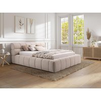 Bett mit Bettkasten - 180 x 200 cm - Stoff - Beige - FORVIK II von Pascal Morabito von PASCAL MORABITO