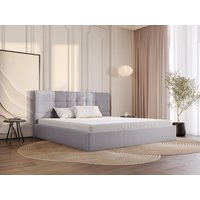 Bett mit Bettkasten - 200 x 200 cm - Stoff - Grau - ELIAVA von Pascal Morabito von PASCAL MORABITO