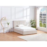 Bettkasten 160 x 200 cm - Stoff - Beige + Matratze - HOPEYA von Pascal Morabito Bettkasten 160 x 200 cm - Stoff - Beige + Matratze - HOPEYA von Pascal Morabito von PASCAL MORABITO