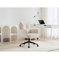 Bürostuhl höhenverstellbar - Cord - Cremefarben & Schwarz - BATARU von Pascal Morabito von PASCAL MORABITO