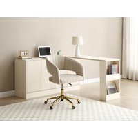 Bürostuhl höhenverstellbar - Samt - Beige & Goldfarben - TIRIESI von Pascal Morabito von PASCAL MORABITO