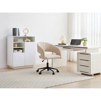 Bürostuhl höhenverstellbar - Samt - Beige & Schwarz - TIRIESI von Pascal Morabito Bürostuhl höhenverstellbar - Samt - Beige & Schwarz - TIRIESI von Pascal Morabito von PASCAL MORABITO
