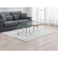 Couchtisch 2er-Set aus gehärtetem Glas & Edelstahl - Silberfarben - MAEVANE II von Pascal MORABITO von PASCAL MORABITO