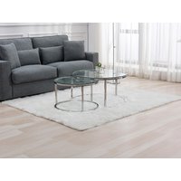 Couchtisch 2er-Set aus gehärtetem Glas & Edelstahl - Silberfarben - MAEVANE II von Pascal MORABITO Couchtisch 2er-Set aus gehärtetem Glas & Edelstahl - Silberfarben - MAEVANE II von Pascal MORABITO von PASCAL MORABITO