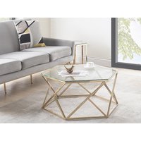 Couchtisch - Glas & Stahl - Goldfarben - KERIANE von Pascal MORABITO Couchtisch - Glas & Stahl - Goldfarben - KERIANE von Pascal MORABITO von PASCAL MORABITO