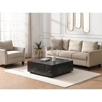 Couchtisch mit 2 Schubladen - MDF - Marmor-Optik Schwarz - ANTRIM von Pascal Morabito von PASCAL MORABITO