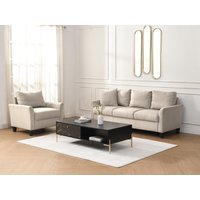 Couchtisch mit 2 Schubladen & 2 Ablagefächern - MDF & Metall - Marmor-Optik Schwarz & Goldfarben - CIEMILA von Pascal Morabito von PASCAL MORABITO