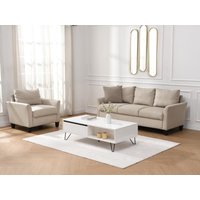 Couchtisch mit 2 Schubladen & 2 Ablagefächern - MDF & Stahl - Weiß & Schwarz - ABUJA von Pascal Morabito von PASCAL MORABITO