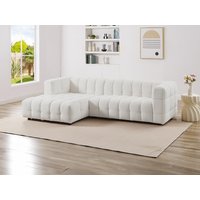 Ecksofa - Ecke links - Bouclé-Stoff - Elfenbeinweiß - LERICI von Pascal Morabito von PASCAL MORABITO