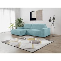 Ecksofa mit Schlaffunktion - Ecke Links - Cord - Türkisblau - AMELIA von PASCAL MORABITO von Kauf-unique