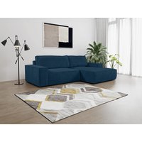 Ecksofa mit Schlaffunktion - Ecke Rechts - Cord - Blau - AMELIA von PASCAL MORABITO von Kauf-unique