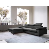 Ecksofa mit Schlaffunktion - Ecke links - Samt - Anthrazitgrau - SAMARA von PASCAL MORABITO von PASCAL MORABITO