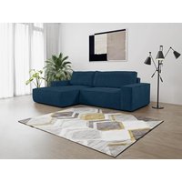 Ecksofa mit Schlaffunktion - Cord - Blau - Ecke Links - AMELIA von PASCAL MORABITO von Kauf-unique