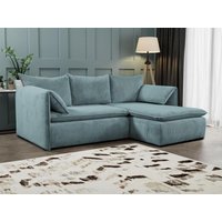 Ecksofa mit Schlaffunktion - Ecke Rechts - Cord - Blau - TEODORA von PASCAL MORABITO von Kauf-unique