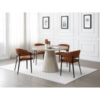 Esstisch 4 Personen - MDF - Travertin-Optik - Taupe - LARIOZA von Pascal Morabito von PASCAL MORABITO