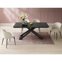 Esstisch für 6 bis 10 Personen ausziehbar - Keramik & Metall - Marmor-Optik Schwarz - XERENA von Pascal MORABITO von Vente-unique