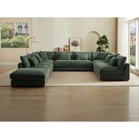 Große Wohnlandschaft + Hocker - Cord - Grün - SPERONE von Pascal Morabito Große Wohnlandschaft + Hocker - Cord - Grün - SPERONE von Pascal Morabito von PASCAL MORABITO