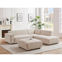 Großes Ecksofa - Ecke rechts - Cord - Beige - BORORE von PASCAL MORABITO von PASCAL MORABITO