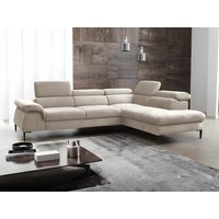 Großes Ecksofa mit Schlaffunktion - Ecke rechts - Samt - Beige - SEPINA von Pascal Morabito von PASCAL MORABITO