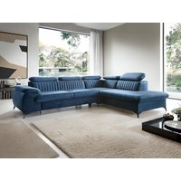 Großes Ecksofa mit Schlaffunktion - Ecke rechts - Samt - Dunkelblau - SAMARA von Pascal Morabito Großes Ecksofa mit Schlaffunktion - Ecke rechts - Samt - Dunkelblau - SAMARA von Pascal Morabito von PASCAL MORABITO