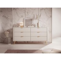 Kommode mit 6 Schubladen - Beige & Goldfarben - ELONARIA II von Pascal Morabito von PASCAL MORABITO