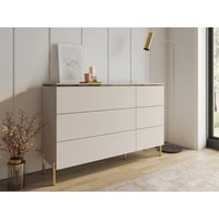 Kommode mit 6 Schubladen - Beige & Goldfarben - VUKIA von Pascal Morabito Kommode mit 6 Schubladen - Beige & Goldfarben - VUKIA von Pascal Morabito von PASCAL MORABITO