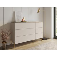 Kommode mit 6 Schubladen - Beige & Goldfarben - VUKIA von Pascal Morabito von PASCAL MORABITO